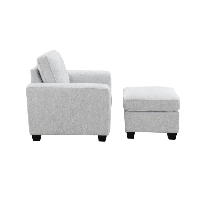 Ashbury 40" Accent Chair, Soft Gray Chenille