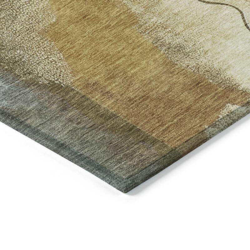Machine Washable Indoor/Outdoor Modern Abstract Chantille Rug