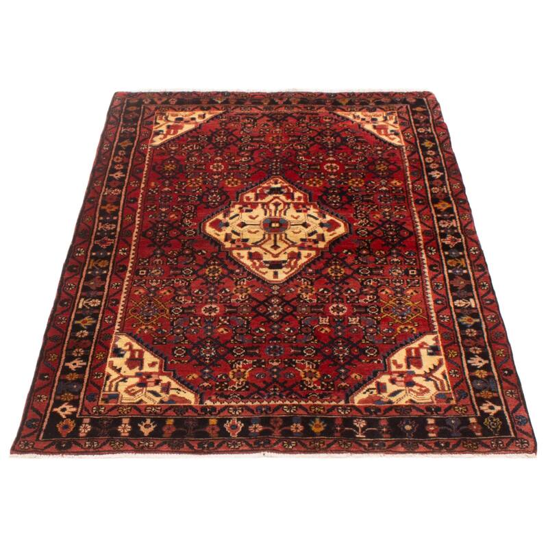 ECARPETGALLERY Hand-knotted Andelz Red Wool Rug - 4'5 x 6'8