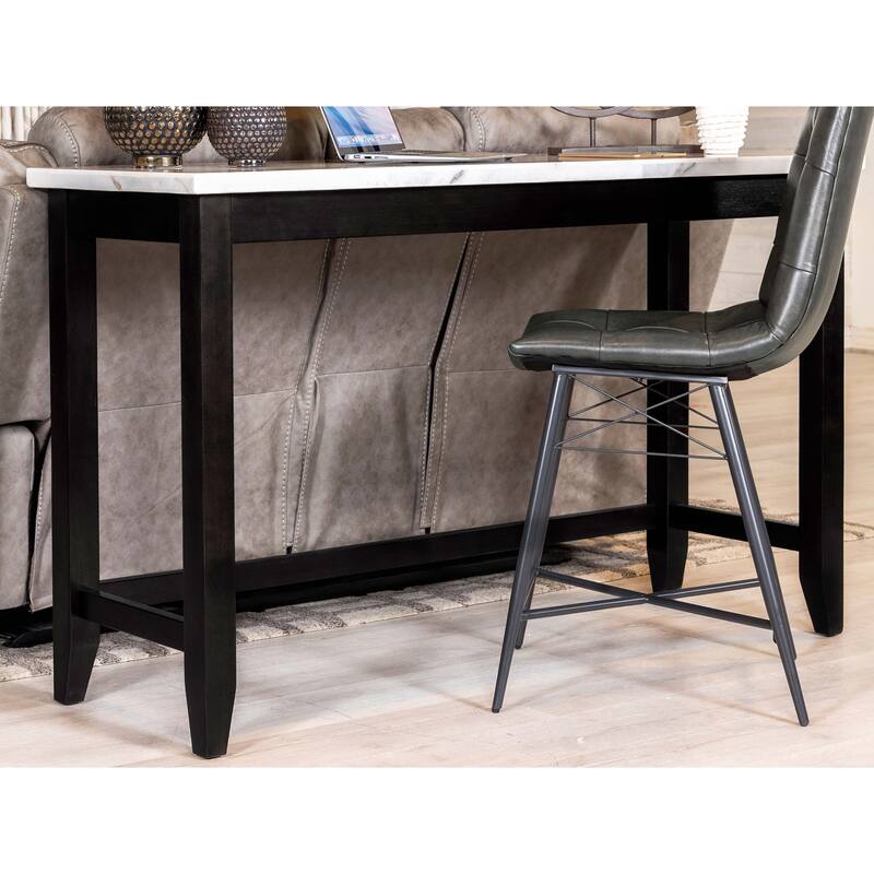 Toby 60-inch Marble Counter Dining Table Rustic Espresso