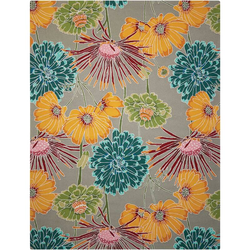 Getuh Floral Stain Resistant Area Rug By HomeRoots - 126' X '96' X '0.5