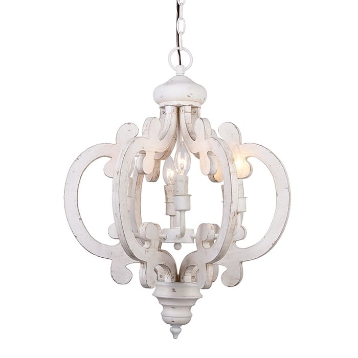 6-Light Antique Wood Chandelier Pendant Lamp - 19.5"x19.5"