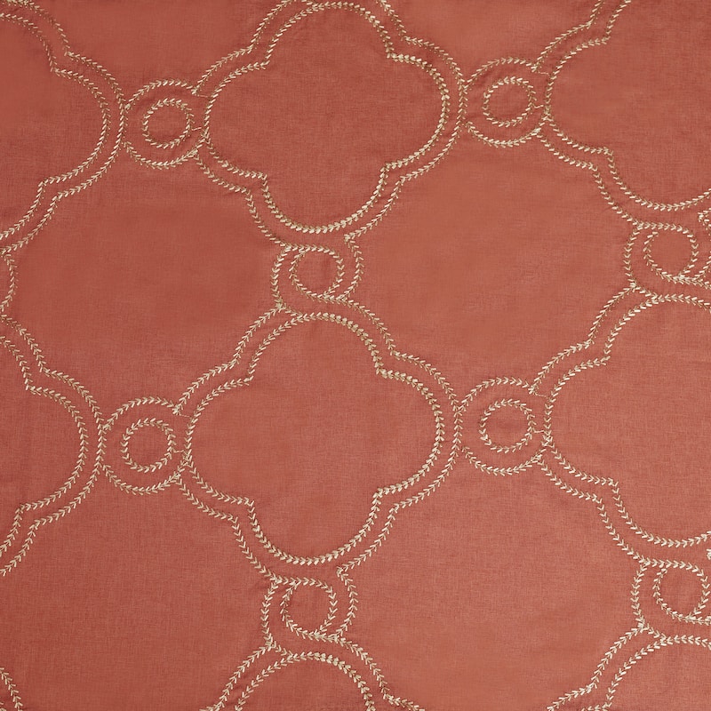 Superior Embroidered Sheer Grommet Curtain Panel (Set of 2) 52"x 84"