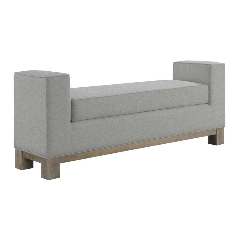 Abbyson Cape Cod Stain-Resistant Fabric Upholstered Bedroom Bench (Queen)