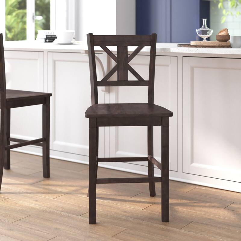 Commercial Grade Wooden Counter Height Stool, Set of 2