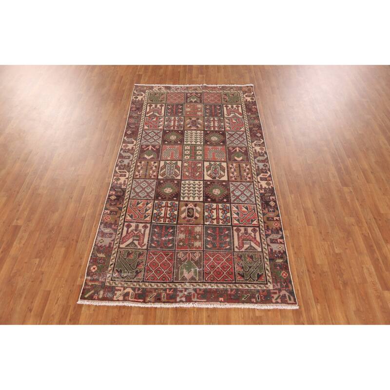 Hand Knotted Oriental 100% Wool Carpet Traditional Tribal Multi-Colored Bakhtiari Area Rug - 9' 4'' X 4' 11''