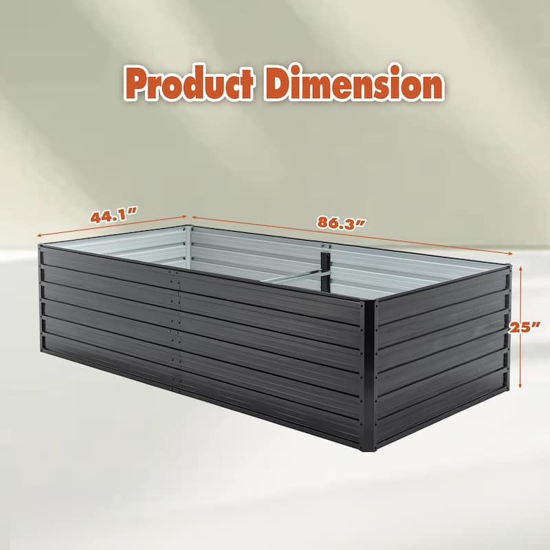 GDFStudio - Olivia Outdoor Galvanized Steel Raised Garden Bed Planter Box