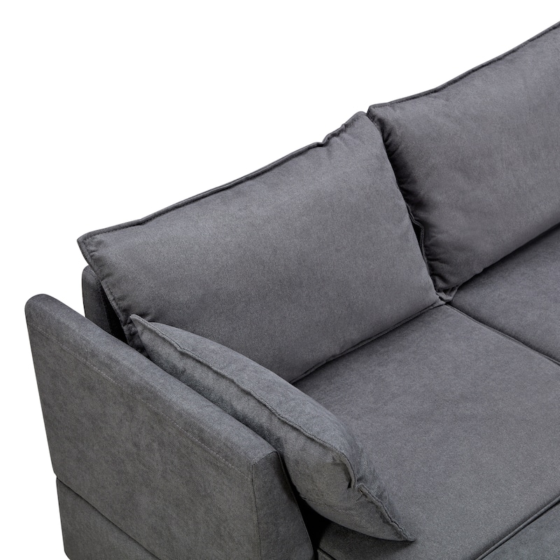 115.1'' Large U-Shape 6 Seater Modular Sectional Sofa with Convertible Chaise, Storage Under Each Seat