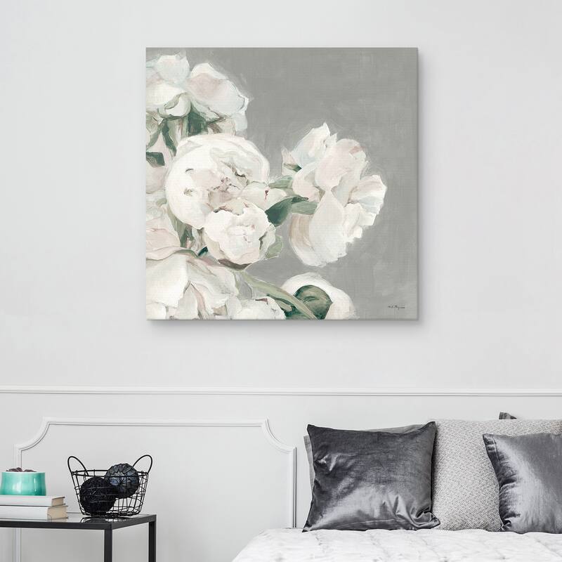 Peonies on Gray II by Marilyn Hageman Canvas Art Print
