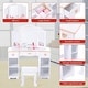 preview thumbnail 5 of 3, Kids Play Vanity Table Set with Mirror and Stool, Toddler Makeup Desk