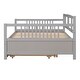 preview thumbnail 19 of 19, Full Daybed with Twin Size Trundle, Wood Full Size Bed Frame with Rails in Three Sides