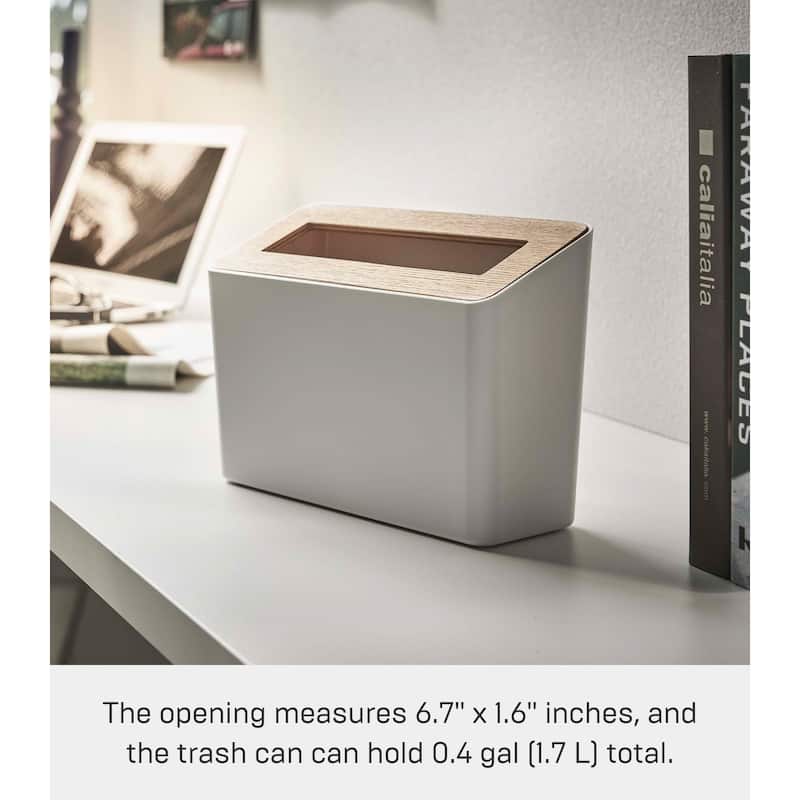 Yamazaki Home Countertop Waste Bin, ABS Plastic, 0.45 gallons, 1.7 liters, Lid