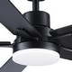 preview thumbnail 5 of 69, YUHAO Kaleido 52 in. Indoor Matte Black 3-Colors Integrated LED 6-Speeds Ceiling Fans with Dual-Finish Blades and Remote Control