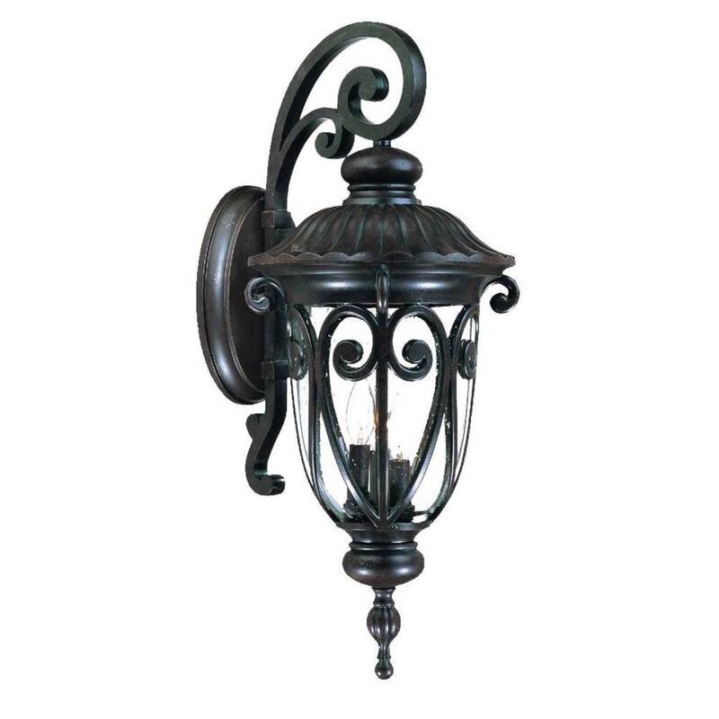 Glass Flush Wall Mount Light with 3 LED Bulbs and Seeded Shade - 14” x 11.25” x 27.5” (D x W x H) - Marbelized