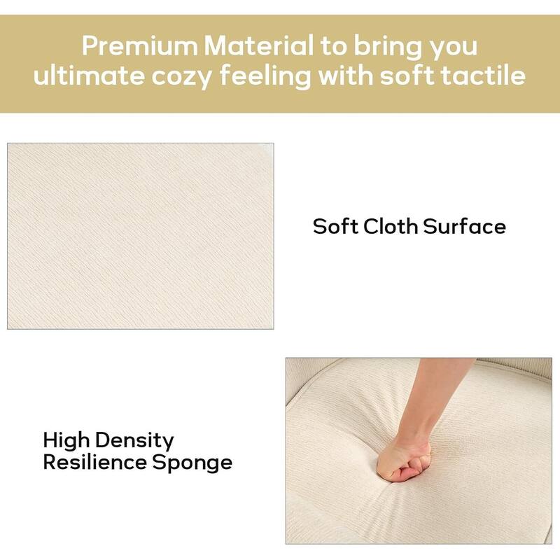 Swivel Accent Chair , 360 Degree Club Chair with Ottoman Set, Fabric Barrel Reading Chairs for Living Room Bedroom