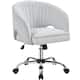Yaheetech Velvet Office Chair with Tufted Barrel Back, Rolling Wheels ...