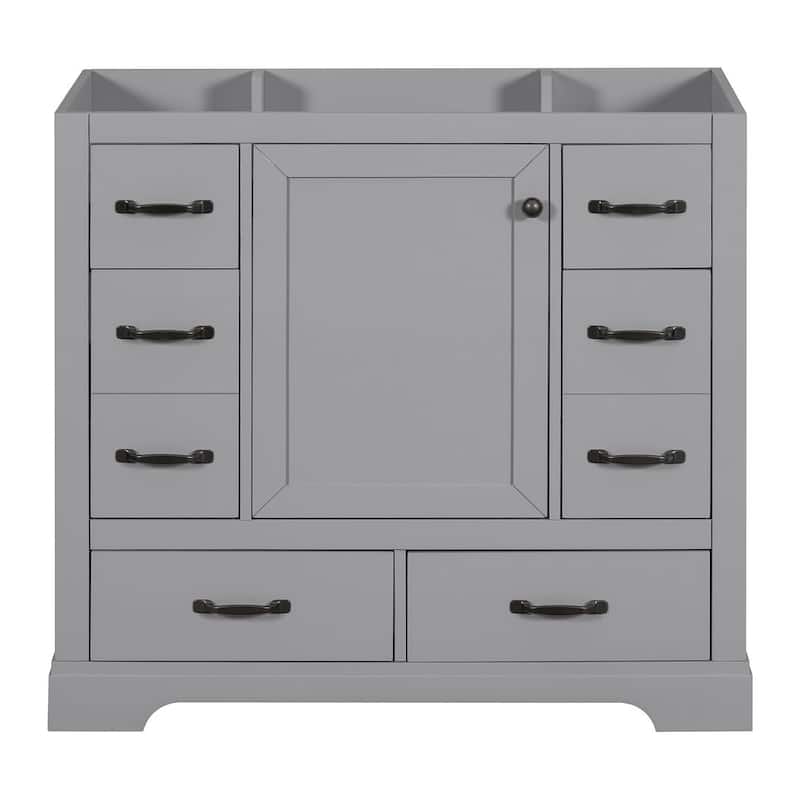 36'' Bathroom Vanities Cabinet with Sink Combo Set - Grey - Vanity (without Sink)