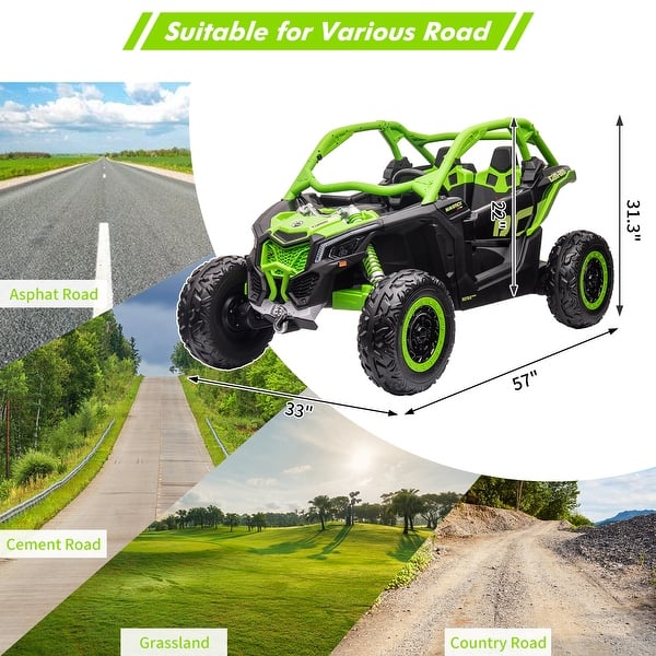 dimension image slide 4 of 5, 2 Seats Ride on UTV with Remote Control for Kids