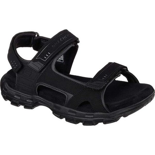 Shop Skechers Men's Relaxed Fit Conner Louden Sandal Black Shop Skechers Men's Relaxed Fit Conner Louden Sandal Black