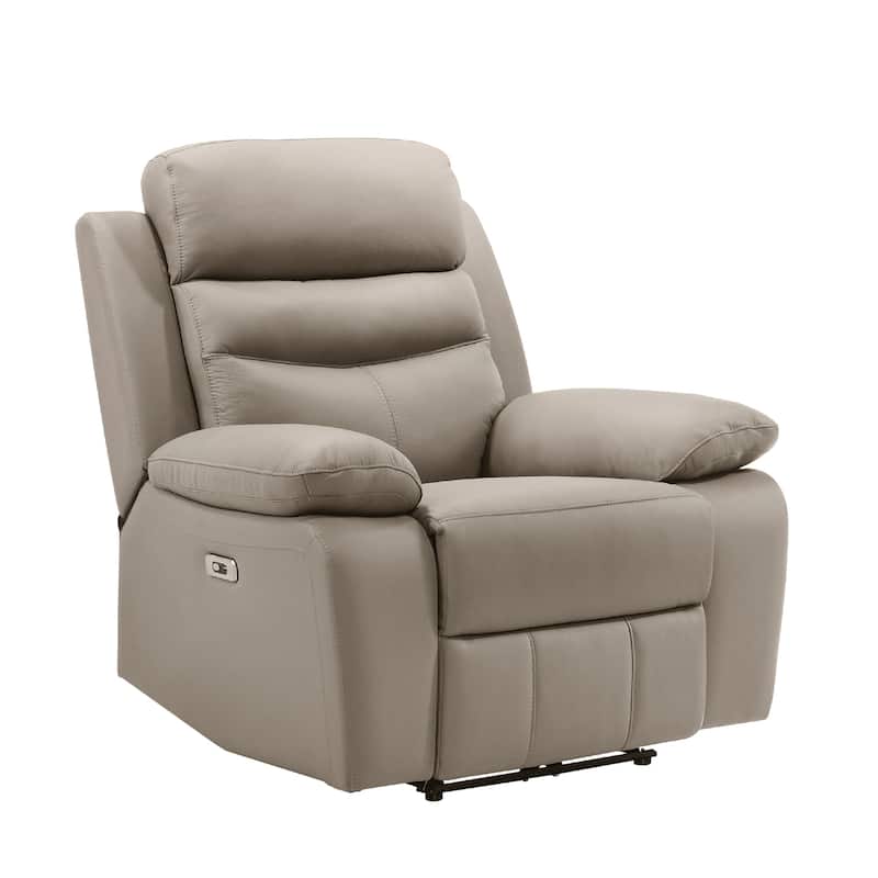 Hanna Power Reclining Chair, Latte Brown Top Grain Leather, USB