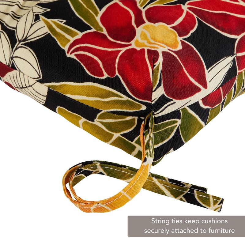 Aloha Floral Outdoor 44x22-inch High Back Chair Cushion (Set of 2) (Cushions Only)