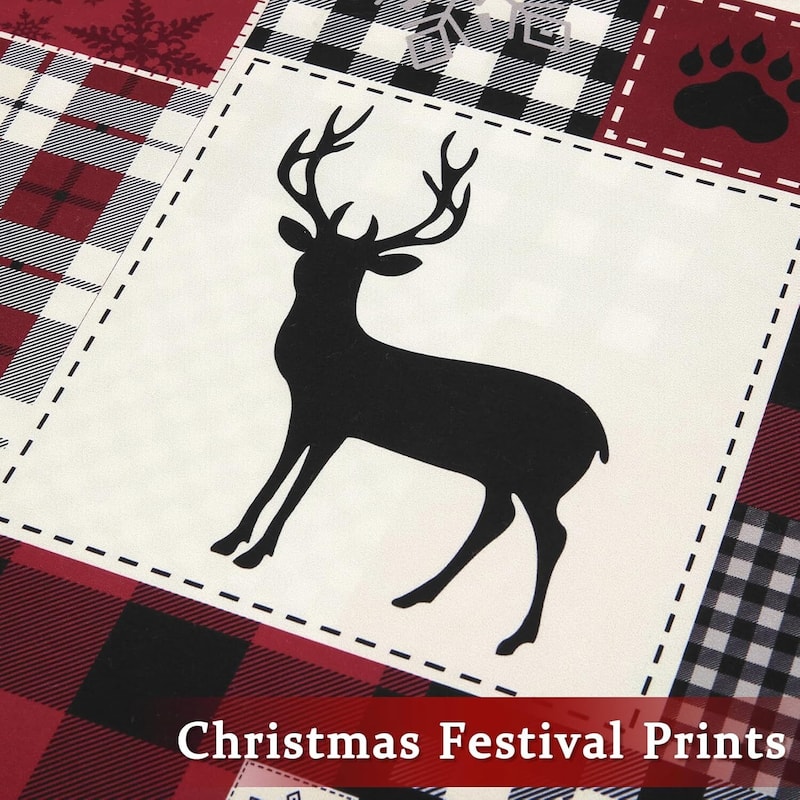 Christmas Reindeer Theme Duvet Cover and Pillow Shams Set, Bedding Set