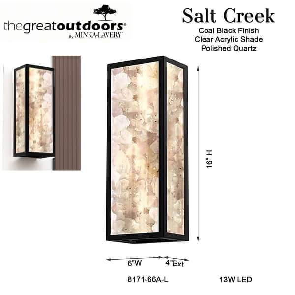The Great Outdoors 8171-L Salt Creek 16" Tall LED Outdoor Wall Sconce