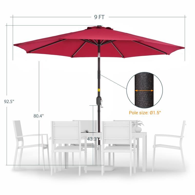 LIVOOSUN 9ft Patio Umbrella Outdoor Table Umbrella with Tilt and Crank