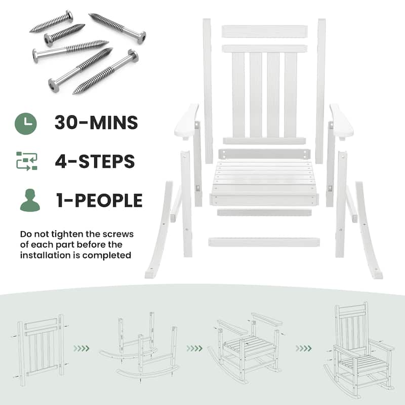 HDPE Outdoor Patio Rocking Plastic Adirondack Chair