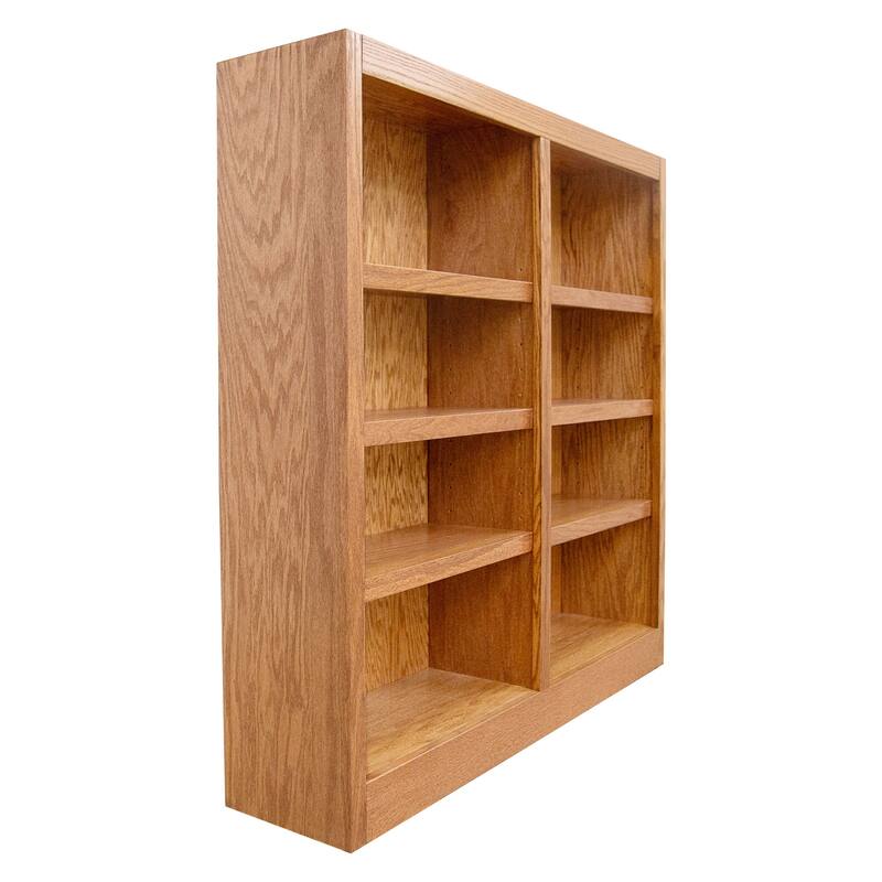 Concepts in Wood Double Wide Wood Bookcase, 8 Shelf, 48 inch Tall