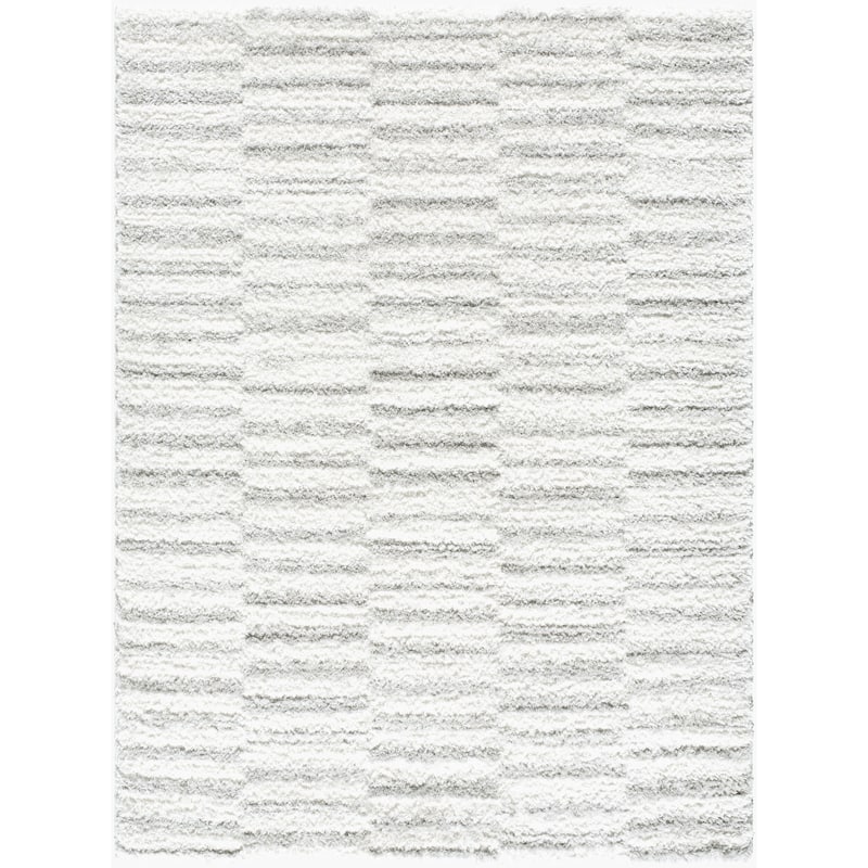 Livabliss Modern & Contemporary Nomadic Abstract Area Rug - 6'7" x 9' - Light Grey
