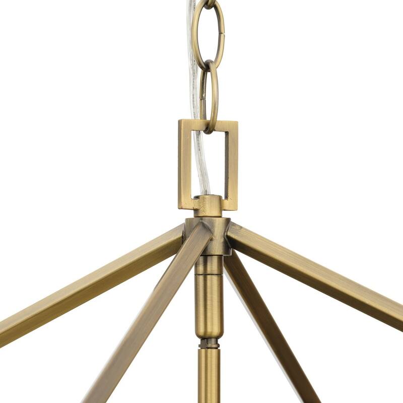 Hillcrest Collection Four-Light Vintage Brass Transitional Hall & Foyer Light - 17 in x 17 in x 29.75 in