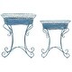preview thumbnail 24 of 37, SAFAVIEH Hendrick Victorian Scroll Iron Outdoor Planter Set of 2.
