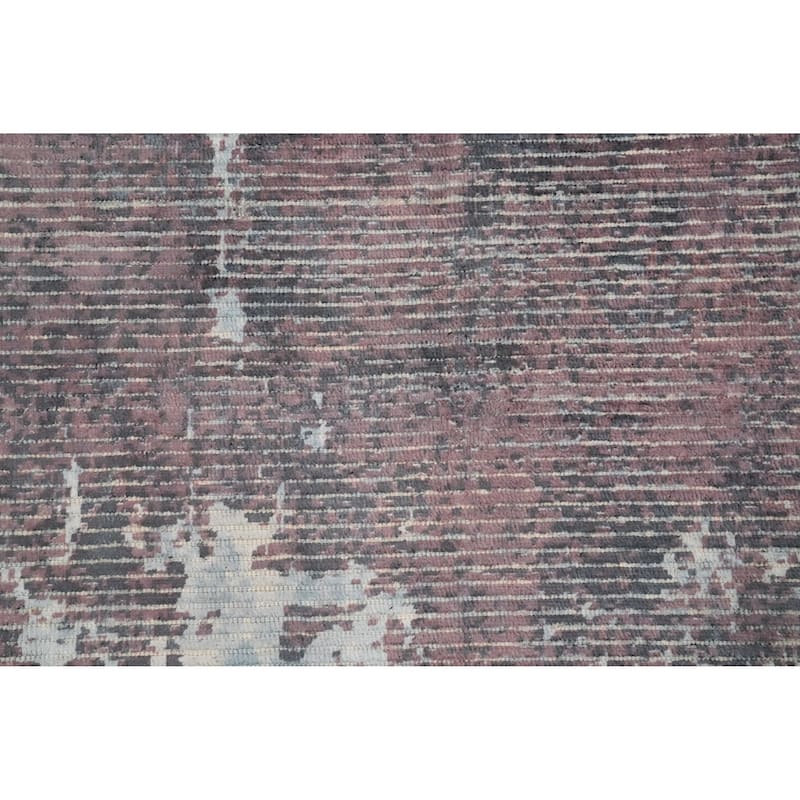 Hand Knotted Oriental Viscose Silk Carpet Modern All-Over Multi-Colored Abstract Area Rug - 8' 1'' X 5' 1''