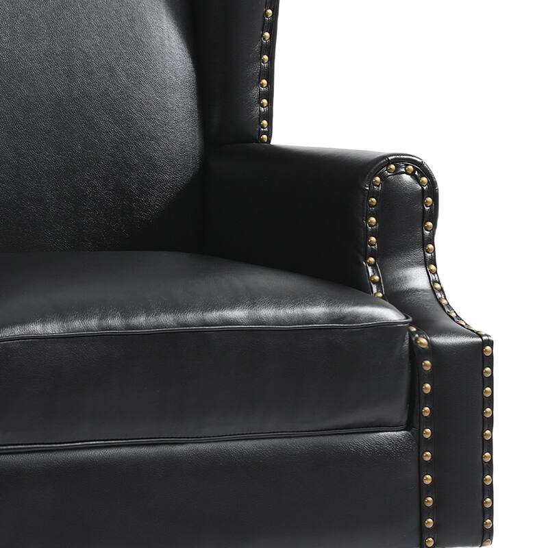 2 Set Modern Vegan Leather Wing Back Armchair