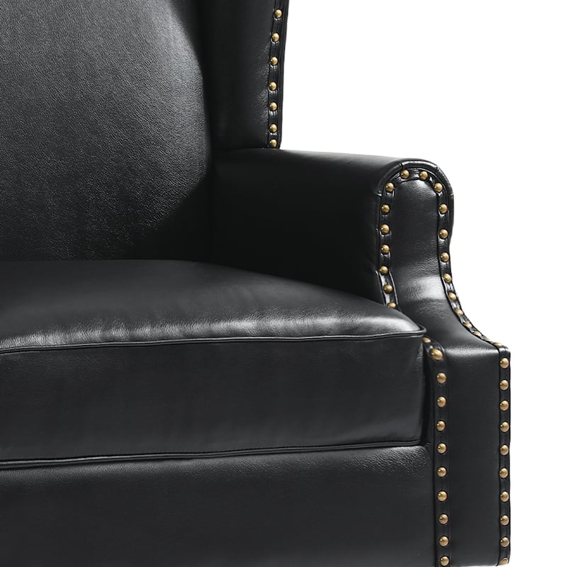 Upholstered Nailhead Trim Armchair Wingback Accent Chairs Set of 2