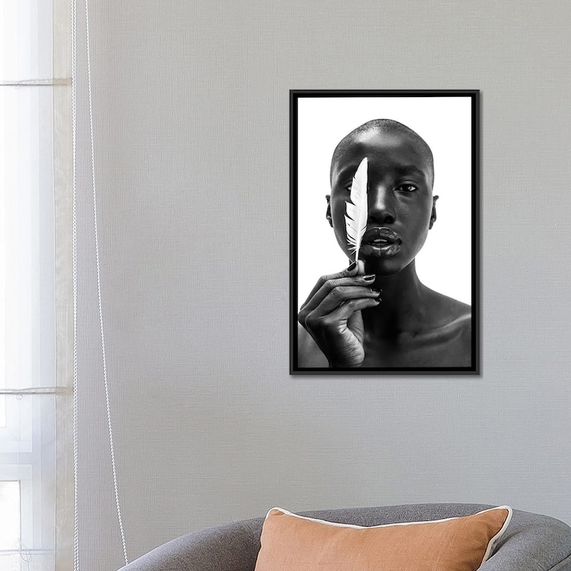iCanvas "White Feather" by Gregory Prescott Framed Canvas Print