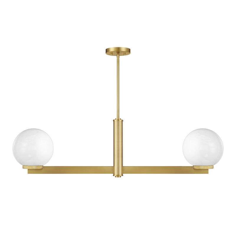 Bellevue SHCH72832 2 Light 42" Wide Linear Chandelier with Strié Glass