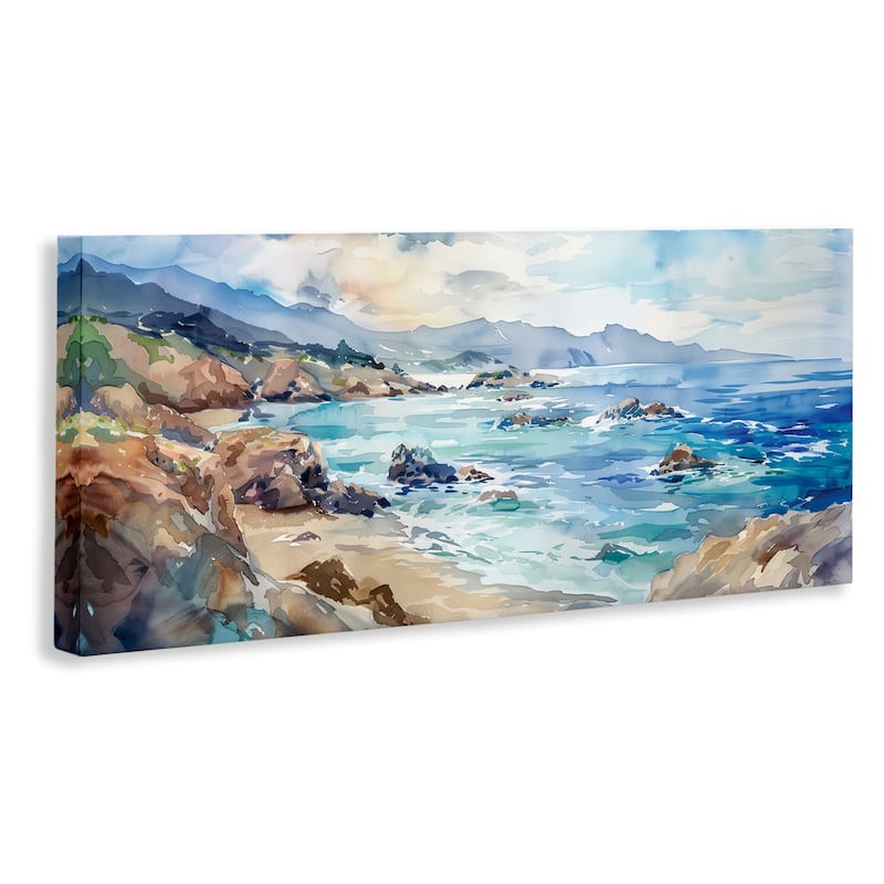 Stupell Blue Toned Beach Edge Canvas Wall Art Design By Heidi Kuntz