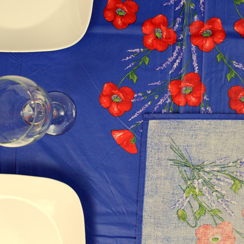 Wipeable Spill Resistant Provencal Cotton Cannes Collection Tablecloth