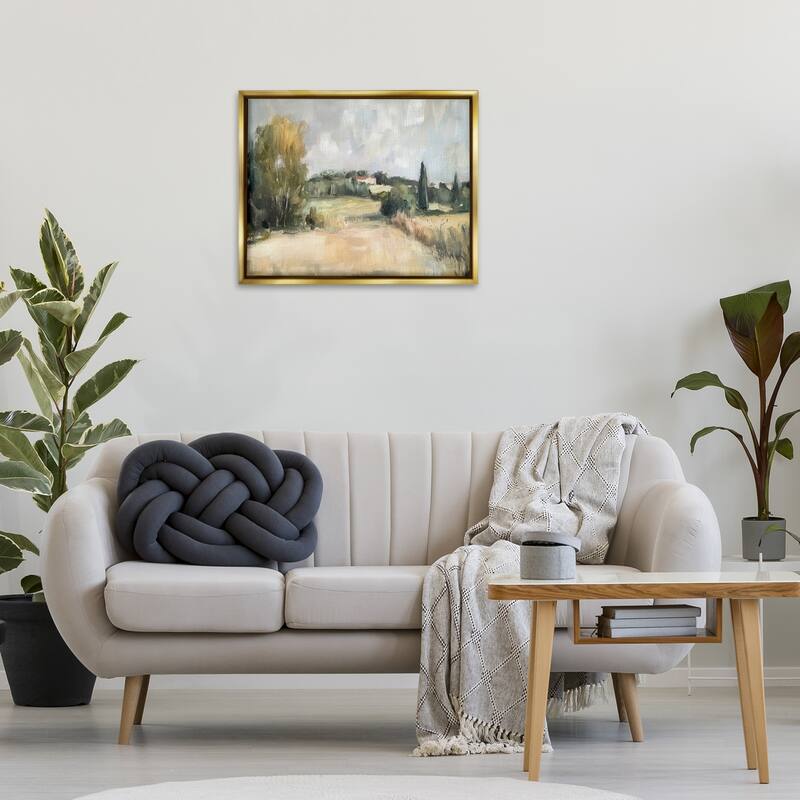 Stupell Hill Top House Landscape Framed Floater Canvas Wall Art Design By Petal Prints Design