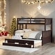 preview thumbnail 41 of 58, Twin-Over-Full Bunk Bed with Twin size Trundle and Drawers Black