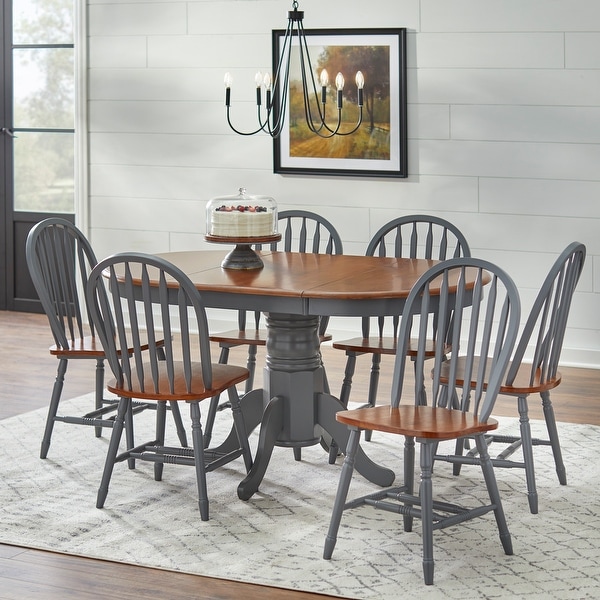 Simple Living Carolina 7 piece Farmhouse Solid Wood Dining Set