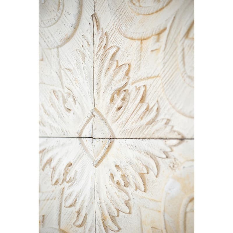 Set of 4 Whitewashed Arabesque Carved Wall Art - Bed Bath & Beyond ...