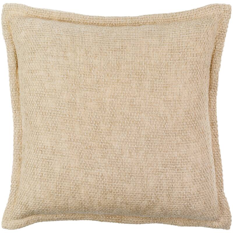 Berty Soft Textured Contemporary Throw Pillow - Down - Light Brown