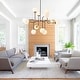 preview thumbnail 3 of 7, Modern Black 12-Light Sputnik Pendant Lamp with White Glass Shade