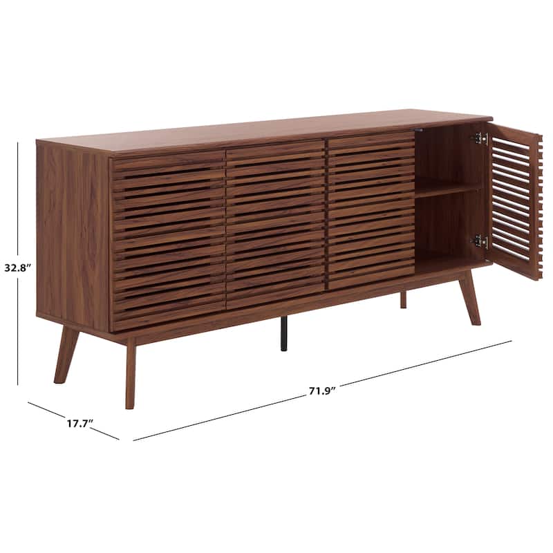 SAFAVIEH Atlantes Large 4-Door 4-Shelf Entertainment Media Stand for TVs up to 75" - 72"W x 18"D x 33"H