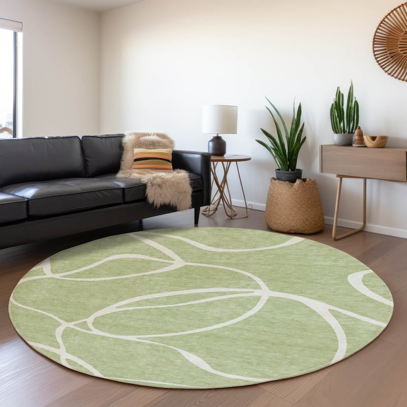 Premium Washable Super Soft Abstract Dash Mayfield Rug - Aloe - 8' x 8'