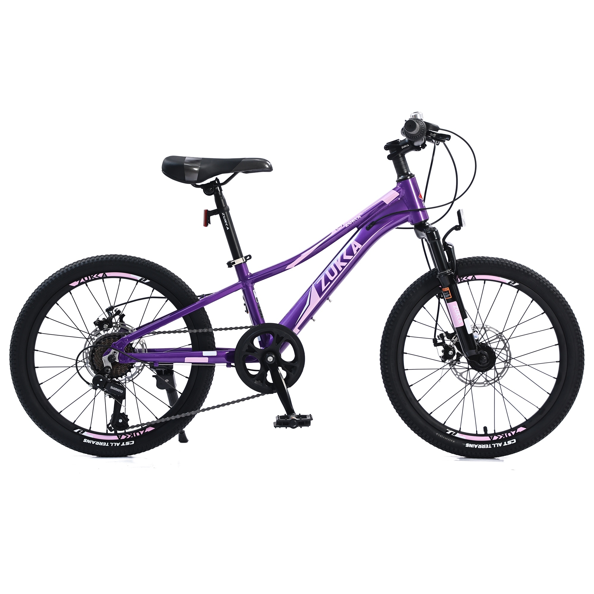 20 Inch Wheels Mountain Bike with Aluminum Alloy Frame High Quality CST Tires 7 Speed Bicycles for Girls Boys Pink