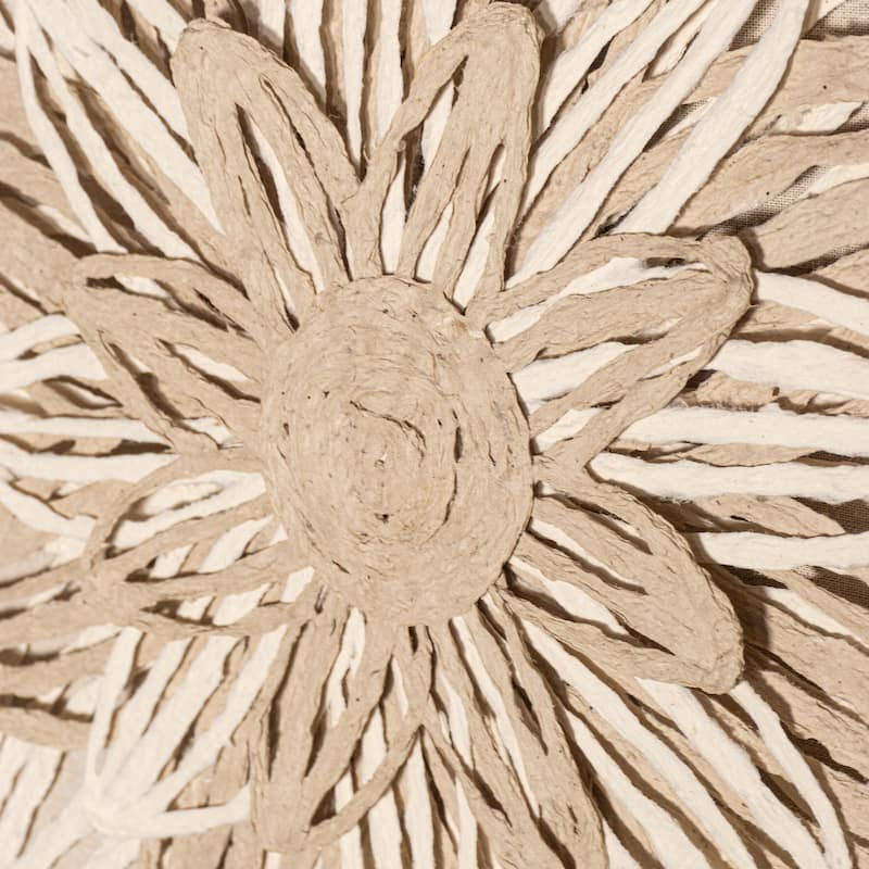 HUJI Paper Mache String Flower Shadow Box Wall Decor Wall Art For Bathroom Bedroom Living room Office